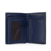 Portofel vertical din piele naturala DiAmanti Petrucci Blu Scuro